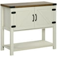 thumbnail image 1 of HOMCOM Buffet de Cuisine avec Armoire de Rangement, Étagère Inférieure, Blanc, 1 of 9