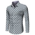 thumbnail image 1 of Camisas Hombre Primavera y otoño, nueva camisa de manga larga con estampado de solapa para hombre, camisa informal con estampado de personalidad para hombre (Blue, 3XL), 1 of 4