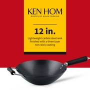 Ken Hom Excellence Non Stick Wok Pan, 12.2 Black Carbon Steel