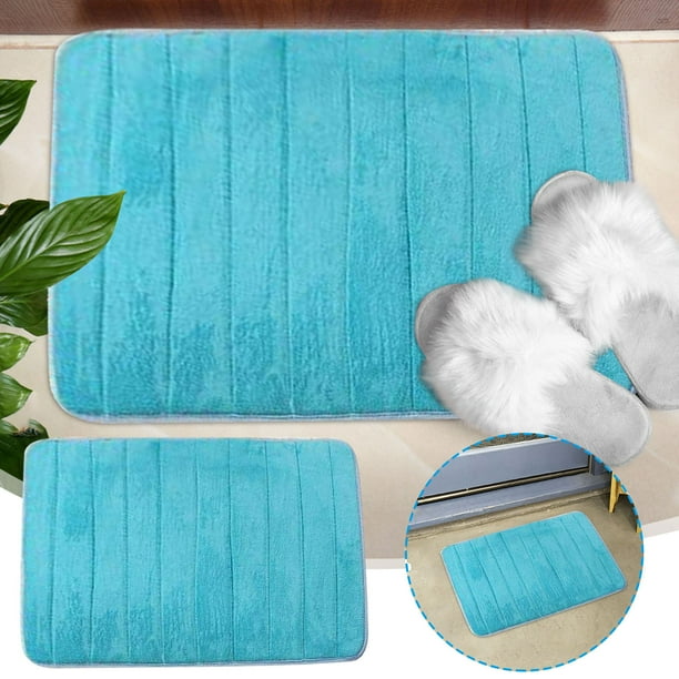 Tapete de entrada, tapete para puerta, tapete de terciopelo, antideslizante, absorbente, impermeable, fácil de limpiar, para dormitorio, baño, cocina, áreas de alto tránsito, a prueba de