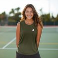 thumbnail image 3 of Dalix Ghost Embroidered Muscle Tank Sleeveless Cotton Soft Summer Womens in Military Green M Medium, 3 of 5