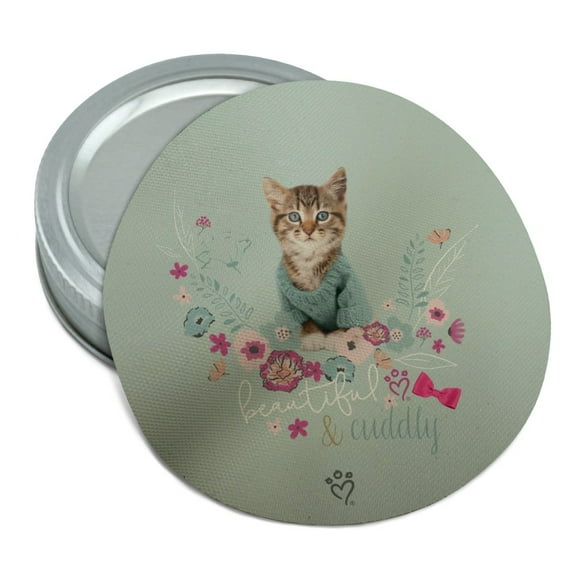 Beautiful Cuddly Cat Kitten in a Sweater Round Rubber Non-Slip Jar Gripper Lid Opener