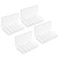 thumbnail image 1 of Unique Bargains Fishing Tackle Box, 4 Pack 6.9 x 3.5 x 1.1 Inch Plastic 5-Grid Fish Lure Bait Hooks Accessory Storage Container, Clear, 1 of 5