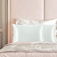 thumbnail image 2 of PiccoCasa Set of 2 Queen Satin Pillowcase Durable&Soft Zippered Light Gray, 2 of 7