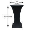 thumbnail image 2 of Your Chair Covers - 24 inch Highboy Cocktail Round Stretch Spandex Table Cover Black for Wedding, Party, Birthday, Patio, etc., 2 of 3