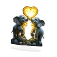 thumbnail image 4 of 2d pareja decoración amor corazón elefantes señales adornamiento amigo regalo de decoración acrílica plana adorno de mesa para estante, 4 of 8
