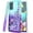 Teal/Purple, variant on Starshop Case for Moto G Stylus 2022, +Glass Screen Protector, Liquid Glitter Quicksand Bling Diamond Teal/Purple