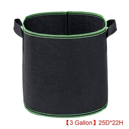 Non Corrosive Planter - Heavy Duty Non Woven Cloth Planting Ponches 3 Gallon Growing Bags Barrel Shape Flower Pot