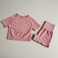 thumbnail image 3 of Conjunto de Yoga sin costuras para mujer, Top corto de manga corta para Fitness, camisetas, pantalones cortos para correr, ropa de entrenamiento para gimnasio, conjunto de 2 piezas, 3 of 6