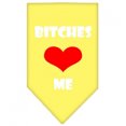 thumbnail image 2 of Bitches Love Me Screen Print Bandana Yellow Large, 2 of 2
