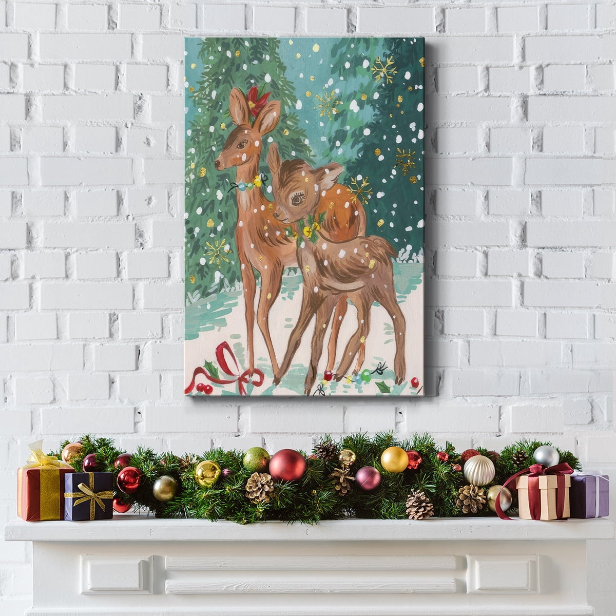 Doe and Fawn I- Gallery Wrapped Canvas