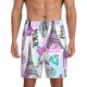 thumbnail image 1 of Fotbe Eiffel Tower and Hearts Pantalones Cortos de Pijama para Hombre, Ropa de Dormir, Pantalones de Pijama Cortos para Hombre-4X-Large, 1 of 6