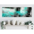 thumbnail image 2 of Tiptophomedecor Abstract Canvas Wall Art - Turquoise Fog Narrow - Stretched & Framed Ready To Hang Art, 2 of 3
