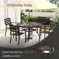 thumbnail image 3 of 7 Pieces Outdoor Patio Dining Set, 6 Stackable Metal Dining Chairs and 52.95" Round Metal Dining Table, Outdoor, 3 of 9