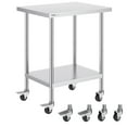 thumbnail image 1 of VEVOR Stainless Steel Work Table 24 x 30 x 38 Inch, with 4 Wheels, 3 Adjustable Height Levels, Heavy Duty Food Prep Worktable for Commercial Kitchen Restaurant, Silver, 1 of 9