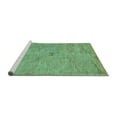 thumbnail image 2 of Ahgly Company Machine Washable Indoor Round Abstract Turquoise Blue Modern Area Rugs, 4' Round, 2 of 4