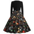 thumbnail image 5 of Vintage Christmas Dresses for Women 2023 Holiday Outfit Long Sleeve/Sleeveless Elegant Swing Tea Party Dresses, 5 of 5