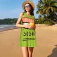 thumbnail image 3 of Lsque Fresh Sushi Pattern Summer Dresses for Women – Sleeveless T-Shirt Swing Sundress, Perfect for the Beach and Casual Days, 3 of 7