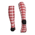 thumbnail image 2 of Bixox Red Plaid Daisy Print Compression Socks,Compression Socks Women & Men Circulation for Medical,Running,Athletic, 2 of 7