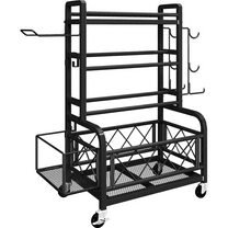 Renwick Metal Rolling Dumbbell Rack with Hooks, Black