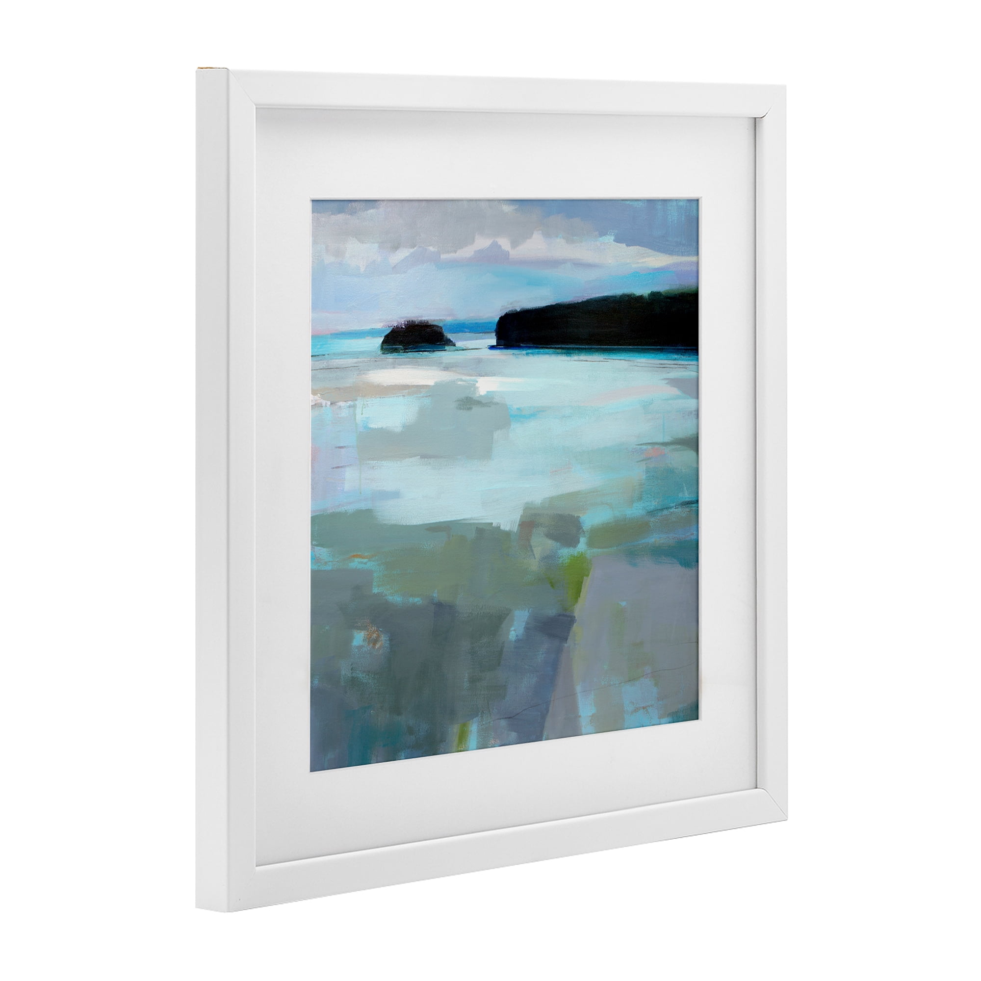 Stupell Industries Freeport Maine Abstraction White Framed Print Under Glass, design by Kathleen Robbins