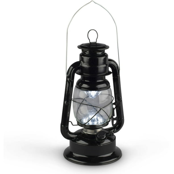 11.5in LED Hurricane Lantern, Black