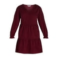 thumbnail image 5 of Time and Tru Women's Tiered Corduroy Dress with Long Sleeves, Sizes XS-XXXL, 5 of 5