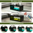 thumbnail image 3 of Yesfashion Modern LED Coffee Table with Open Storage Space High Gloss Coffee End Table with 16 Colors LED Lights Remote Control for Living Room, 3 of 8