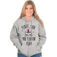 thumbnail image 3 of Fluff You Fluffin Kitty Cat Funny Pun Womens Plus Size Graphic Zipper Hoodie Brisco Brands 2X, 3 of 5