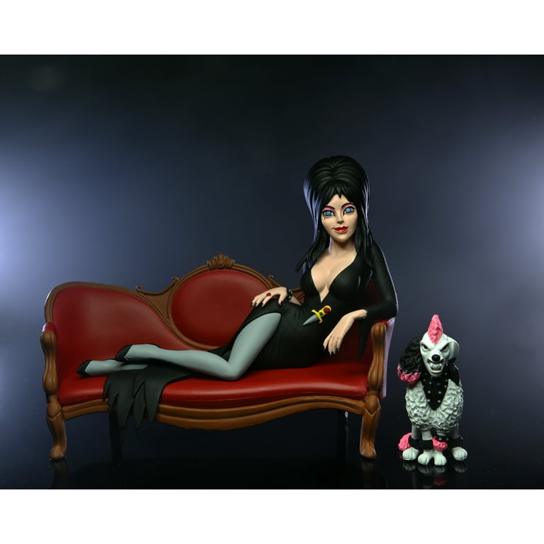 NECA Toony Terrors - Elvira on Velvet Couch with Pet Dog Gonk, 6
