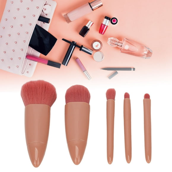 Brocha De Maquillaje, Juego De Brochas De Maquillaje Completo Portátil De 5 Piezas Para Ir De Compras