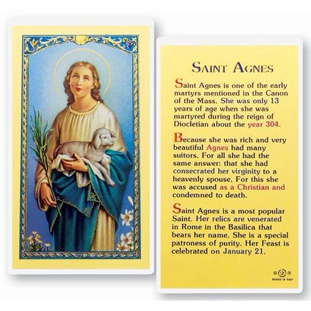 

Saint Agnes Laminated Catholic Prayer Holy Card with Prayer on Back Pack of 25