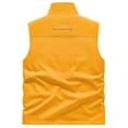 thumbnail image 5 of Mens Mesh Liner Vest with Zipper Pockets Summer Lightweight Softshell Windbreaker Sleeveless Jacket for Golf Sai Travel Hiking Big and Tall Size M-5XL Yellow, 5 of 5