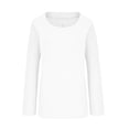 thumbnail image 1 of Hauts en Lin pour Femmes Été Femmes Automne Hiver Uni Coton Lin Col Rond Manches Longues T-Shirt Ample Haut Femmes T-Shirts à Manches Longues T-Shirts Longs pour Femmes Été T-Shirts pour Femmes, 1 of 5