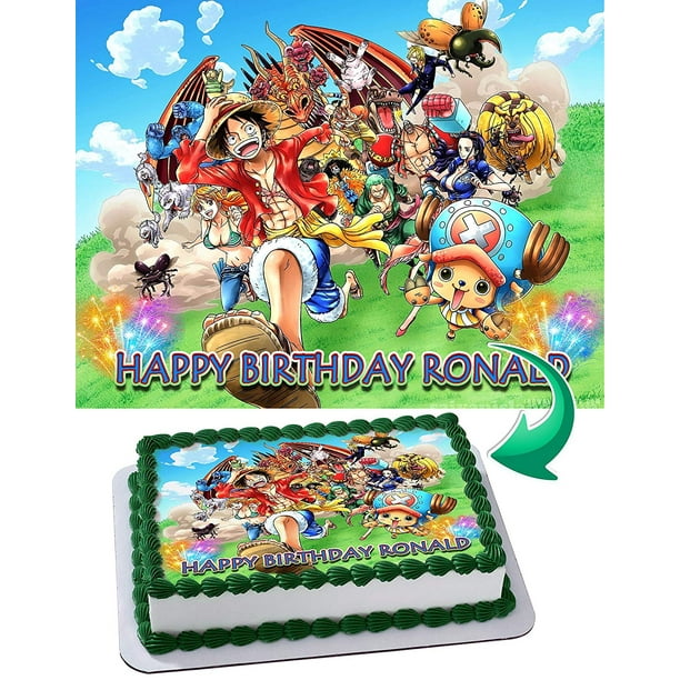 One Piece Monkey D Luffy King Of Pirates Manga Anime Edible Cake Image Topper 1 4 Sheet 8 X10 5 Walmart Com