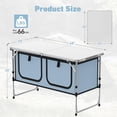 thumbnail image 2 of Camping Table, Folding Camping Table with Storage, Lightweight & Portable, 3 Heights Adjustable Folding Table for BBQ, Camping, Picnic and Indoor Use, Sky Blue, 2 of 14