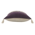 thumbnail image 5 of Laddha Home Designs Loomed Color Block Tassel Fringe Cotton Throw Pillow - 20" - Purple and Cream, 5 of 9