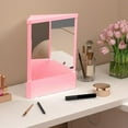 thumbnail image 4 of Non Reversing Mirror, True Image Reflection, True Reflection Standing Cosmetic Mirror, Precision True Images Real Reflection, Non-reversing Mirror for Makeups Vanity & Beauty (7.5 * 9.1in,Black), 4 of 14