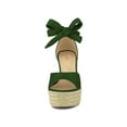 thumbnail image 6 of BLISSFUL STEP Women's Espadrilles Tie Up Ankle Strap Sandals Green (Size 7.5), 6 of 8