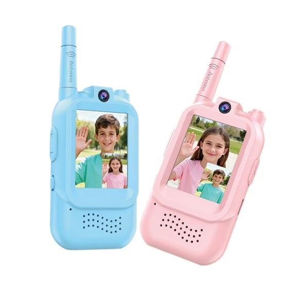 Pekkaxy Video Walkie Talkies for Kids, Handheld 2 Pack Rechargeable Video Intercom Kids Walkies Talkies, Indoor Outdoor Toys for Family Games, Outside, Camping, Hiking for Boys Girls Ages 3-12