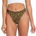 thumbnail image 1 of Balery Gold Glitter Leopard Tangas de Algodón para Mujer con Estampado – Ropa Interior Sexy, Transpirable, G-string-Small, 1 of 6
