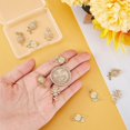 thumbnail image 3 of 12Pcs/Box 3 Style Cubic Zirconia Sunflower Charms 18K Gold Plated Brass Flower Charms with Jump Ring for DIY DIY Jewelry Earrings Necklace Bracelet Making Finding, 3 of 9