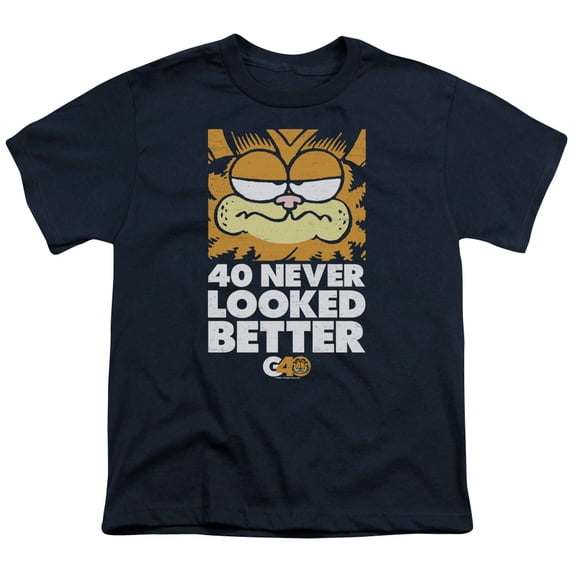 Garfield 40 Looks S/S Youth 18/1 T-Shirt Navy