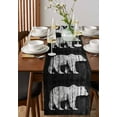 thumbnail image 2 of Black White Bear Burlap Cotton Table Runner 13x48 Inches Long, Farmhouse Country Rustic Wooden Grain Farmhouse Table Runners, Outdoor Dining Tablecloths Decor for Baby Shower/Party/Wedding, 2 of 6