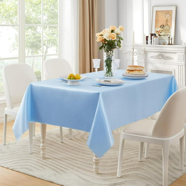 Yannianjz Seamless Satin Tablecloth, Wrinkle-Resistant Polyester Rectangular Tablecloth, Silkys Soft Table Cover for Wedding, Banquet, Restaurant, Party