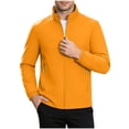 thumbnail image 3 of YODETEY Men’s Stand Collar Lightweight Zip Jacket, Long Sleeve Windproof Softshell Jacket , Size XXS-XL, 3 of 10