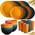 thumbnail image 6 of Michnild 32PCS Wheat Straw Dinnerware Sets,Kitchen Unbreakable Modern Plate/Dessert Plate/Cereal Bowl/Cup,Service for 8,Multicolor, 6 of 9