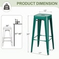 thumbnail image 5 of Vineego Modern Stackable Counter Height Bar Stool, Green (Set of 4), 5 of 8