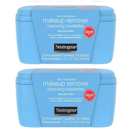 Neutrogena Makeup Remover Cleansing Towelettes, 25 Each (Pack of 2)
