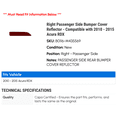 thumbnail image 2 of Right Passenger Side Bumper Cover Reflector - Compatible with 2010 - 2015 Acura RDX 2011 2012 2013 2014, 2 of 2